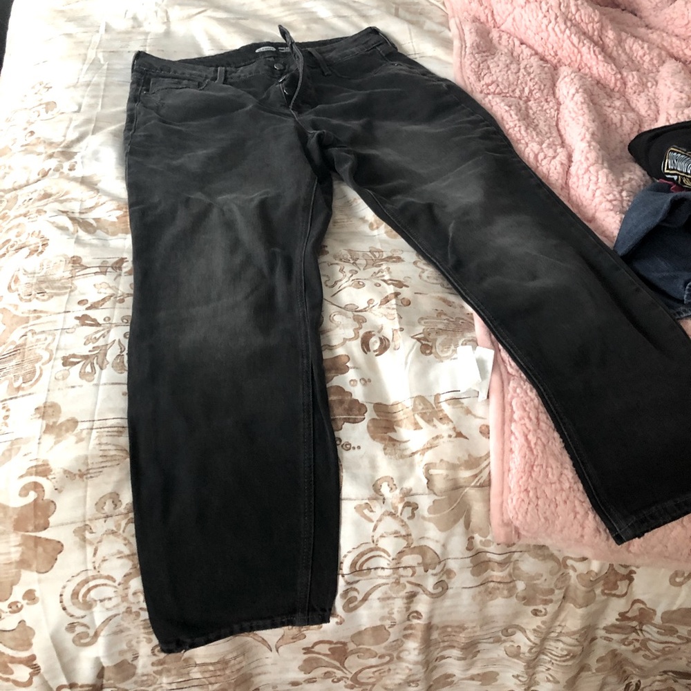 Old Navy Black Button Fly Jeans